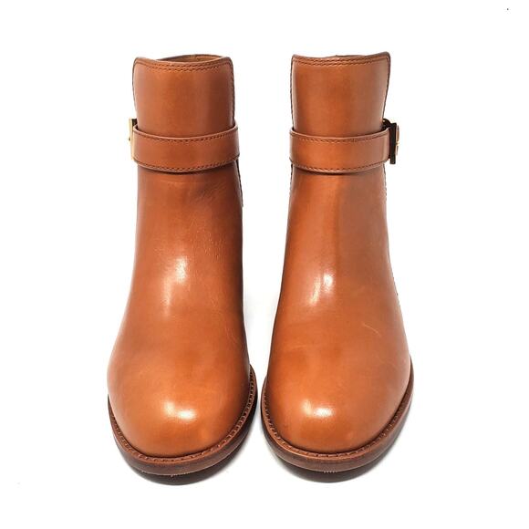 Tory Burch Brooke Ankle Bootie Boots Calf Leather Tan Brown 52660 Size US 7 M - Picture 3 of 10